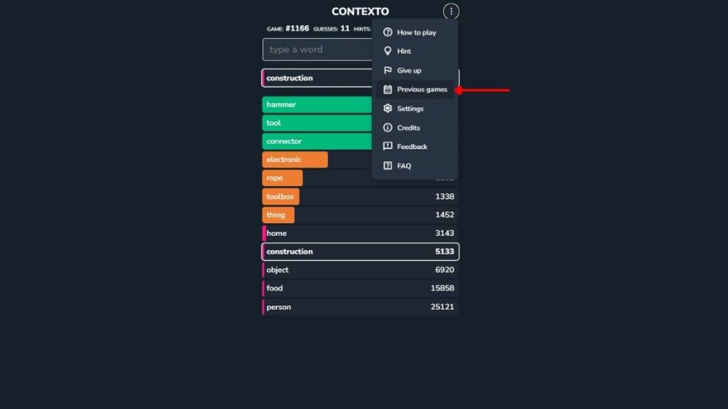 Contexto Unlimited Play Previous Games