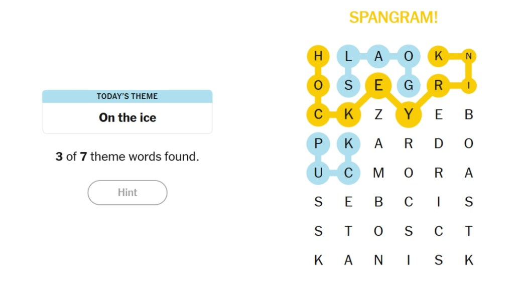 NYT Strands Puzzle Spangram Screenshot