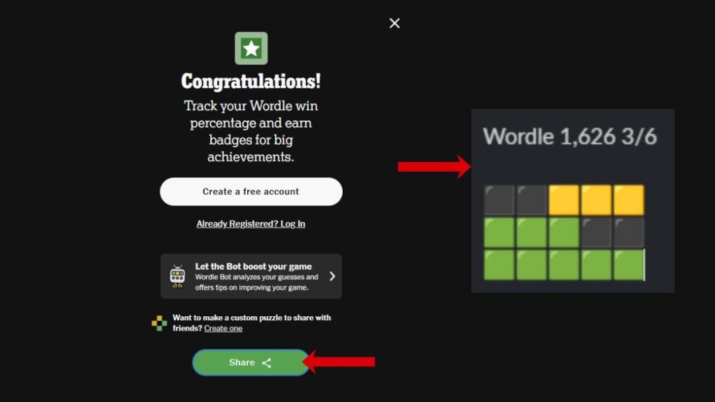 Share Wordle Solution