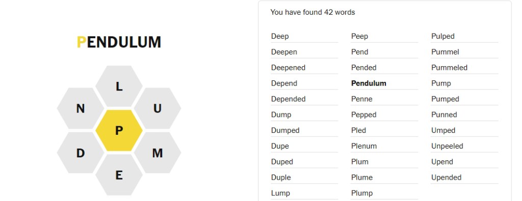 pangram in spelling bee game