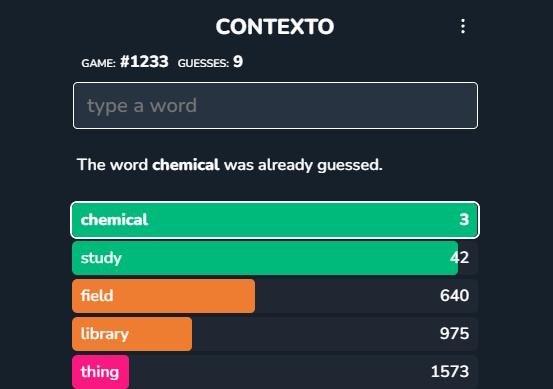 Contexto Scoring System Explained – How Are Words Ranked? | Beebom Puzzle