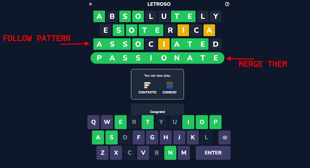 Letroso answer finding mistake