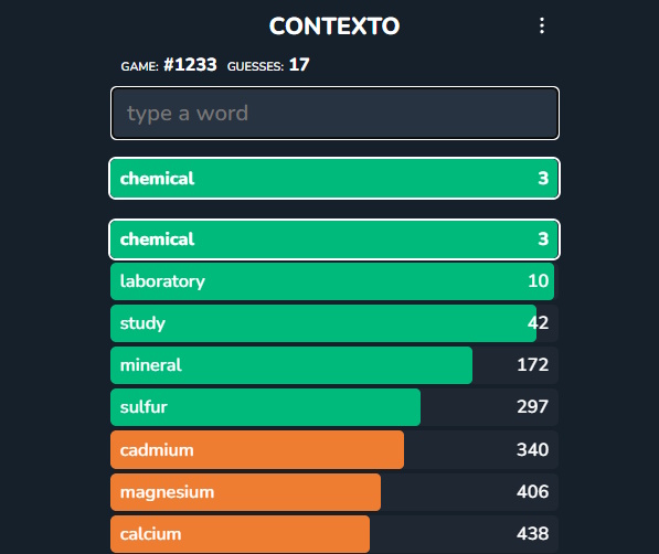 Testing Common Contexto Answer Categories