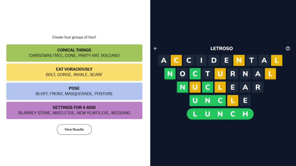 Solving Connections vs Letroso
