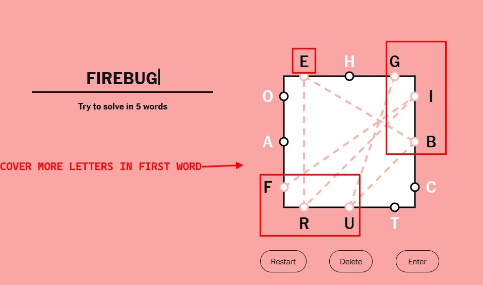Cover unique letters in Letter Boxed