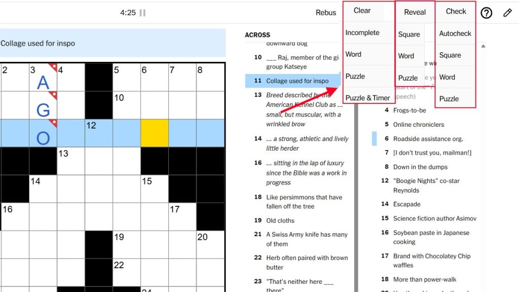 NYT MIdi Crossword check, clear, and reveal explained
