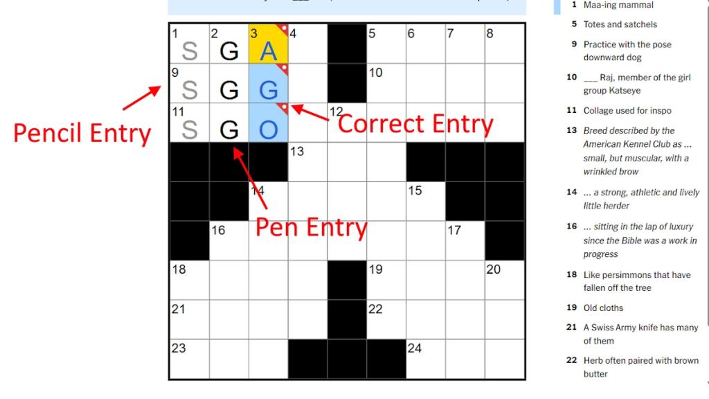 NYT MIdi Crossword colors