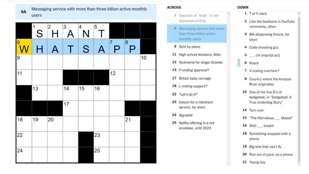 NYT Midi Crossword Rules
