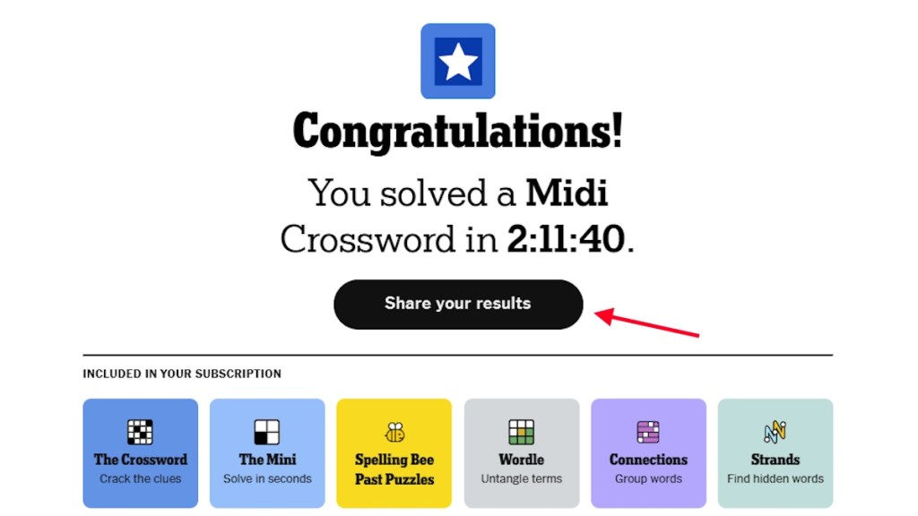 Share Midi results with friends