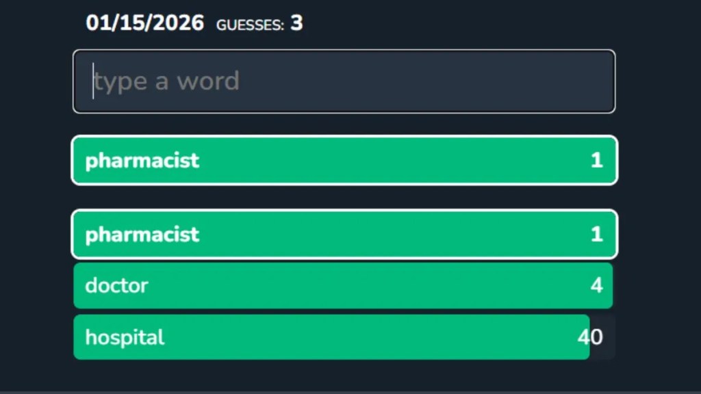 Starting Words in Contexto