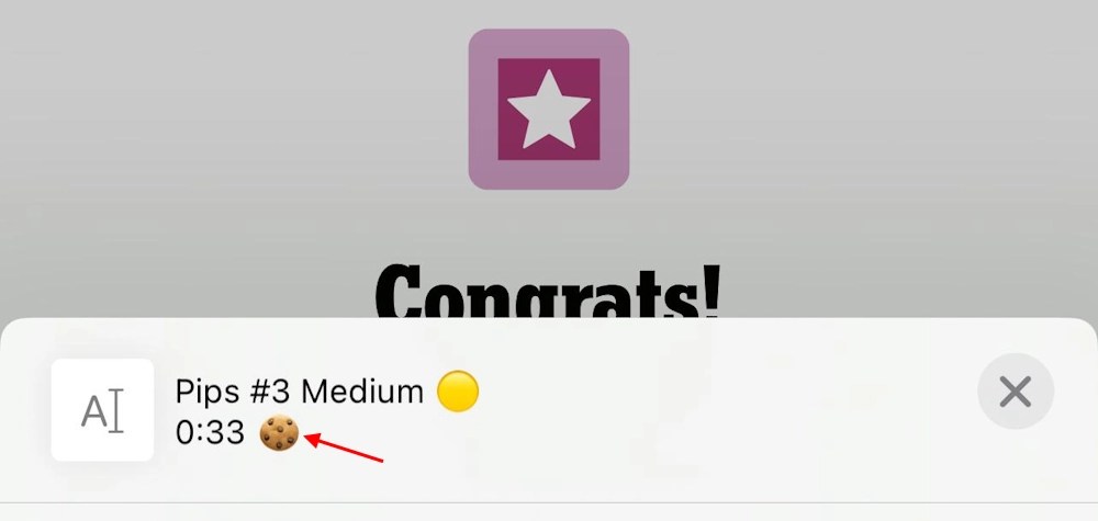 Cookie symbol is NYT Pips results
