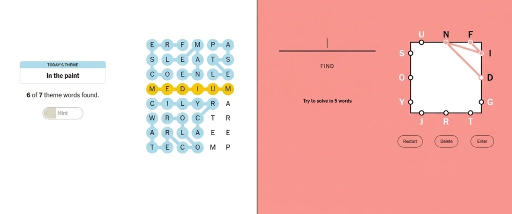 Letter Boxed vs Strands Game Mechanics