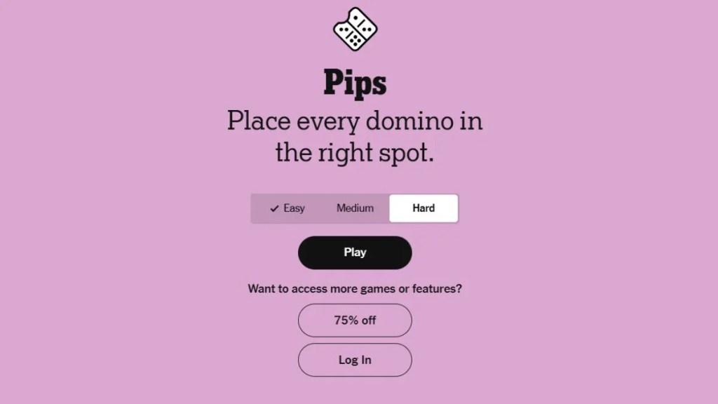 NYT Pips Difficulty Options