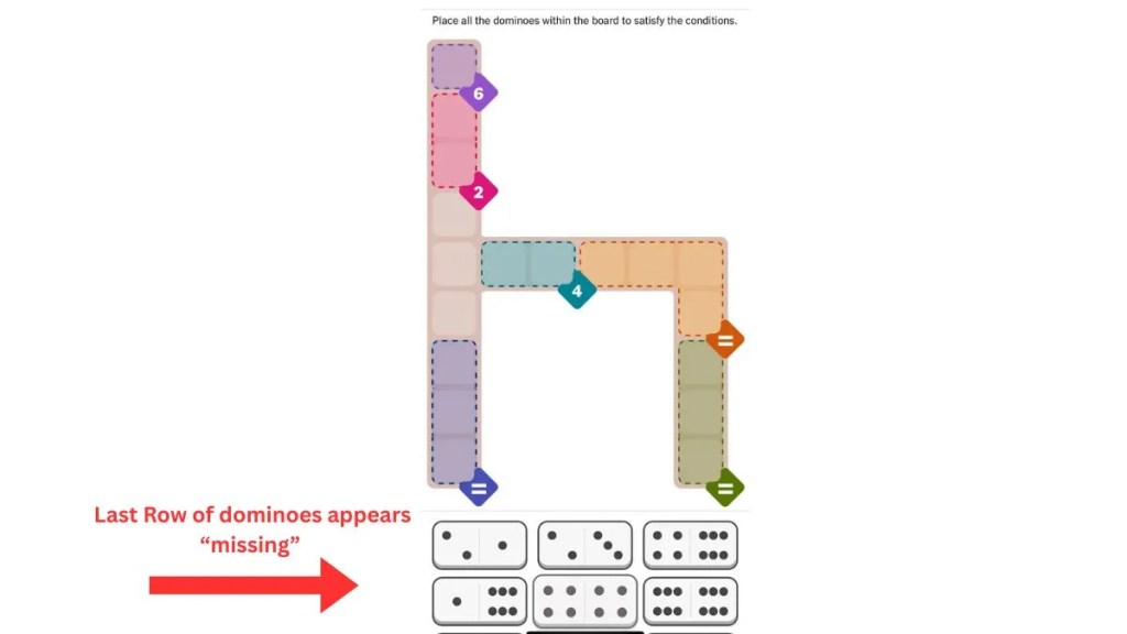 NYT Pips Missing Domino Tiles