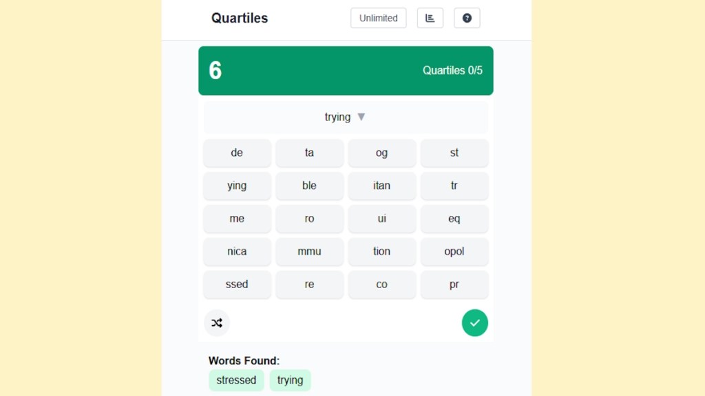 Quartiles Letter Boxed alternative