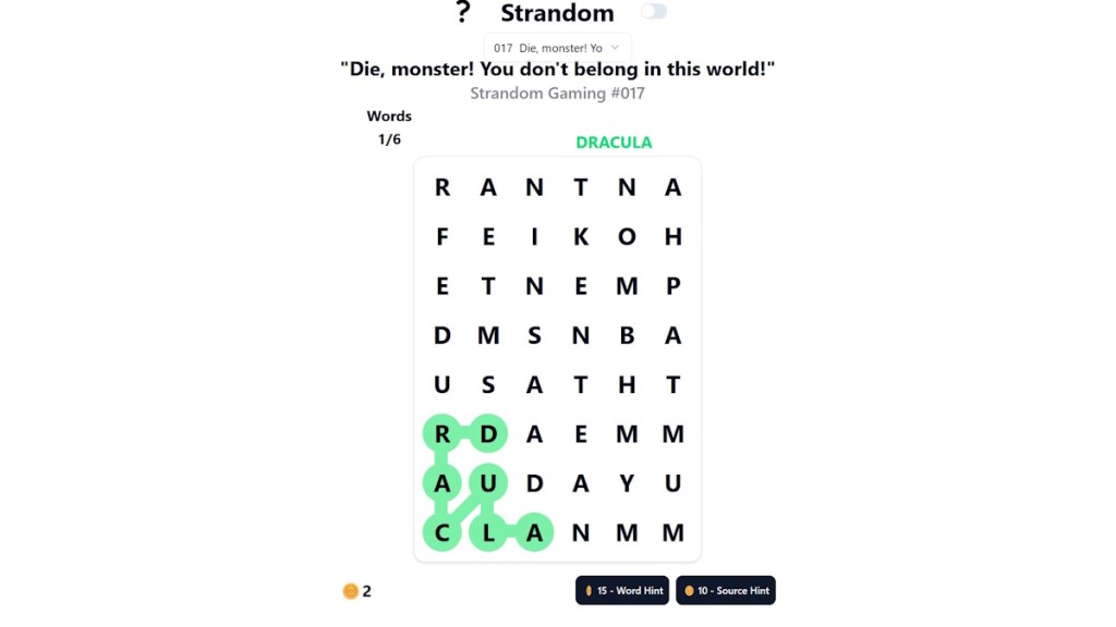 Strandom Word Puzzle