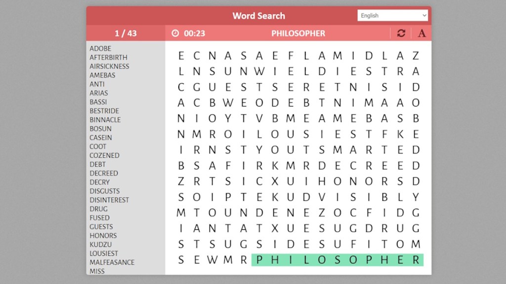 Word Search Puzzle