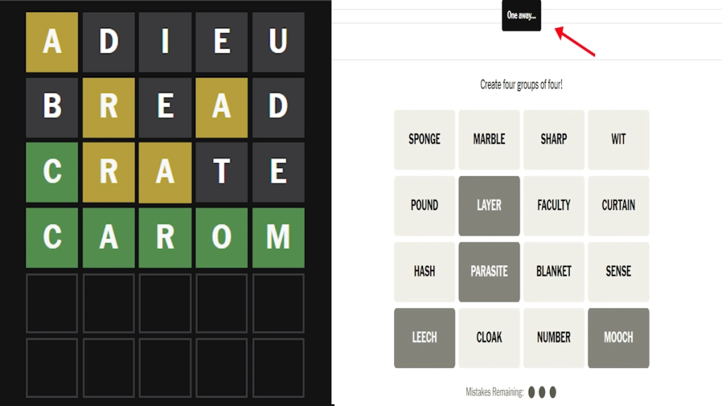 Wordle vs Connections error tolerance