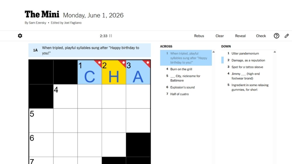 NYT Mini Crossword