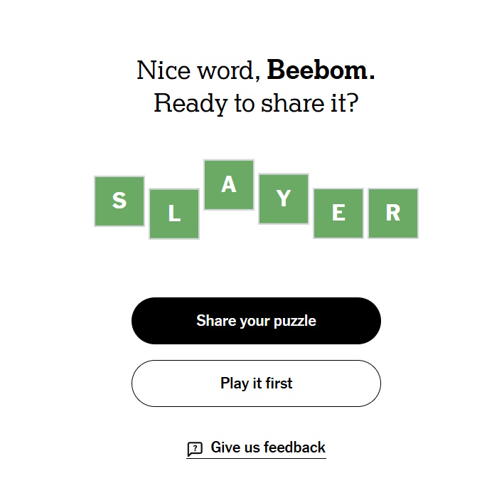 share make your own custom wordle puzzle