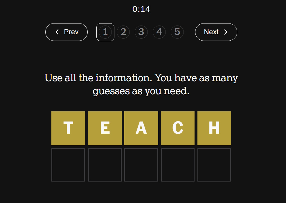 wordle in 1 bonus puzzle nyt