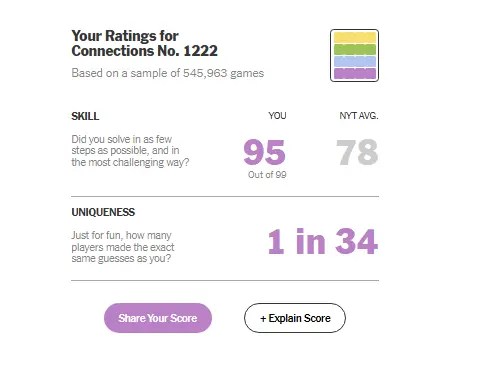 Connections Bot Analysis: Skill and Uniqueness score