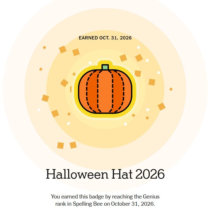 How to Get Halloween Hat 2026 Badge in NYT Spelling Bee