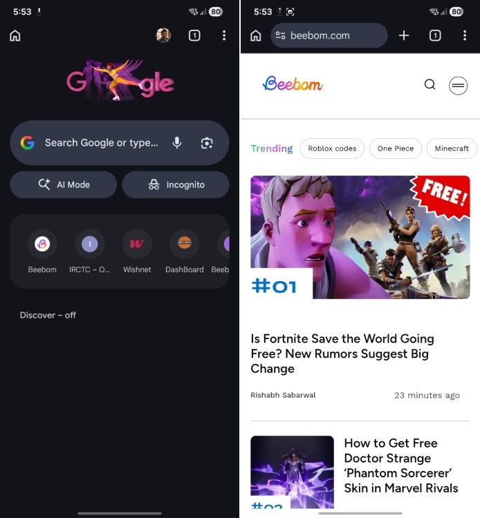 chrome on android