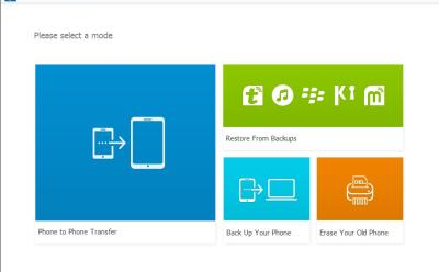 Wondershare MobileTrans Main Page