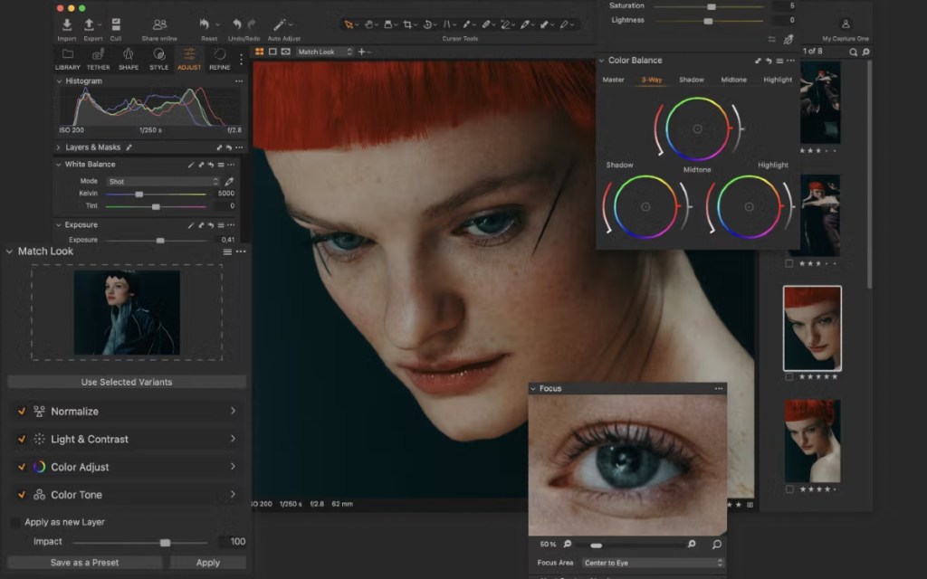 capture one pro UI