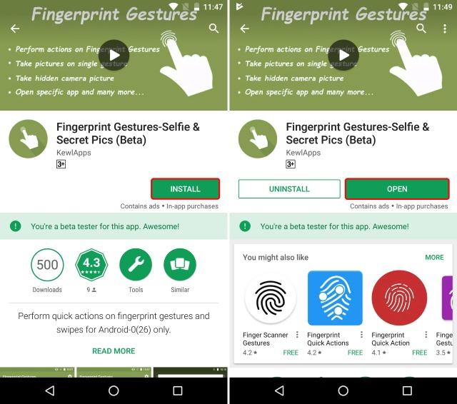 Fingerprint Menu How to Customize Fingerprint Gestures in Android Oreo | Beebom