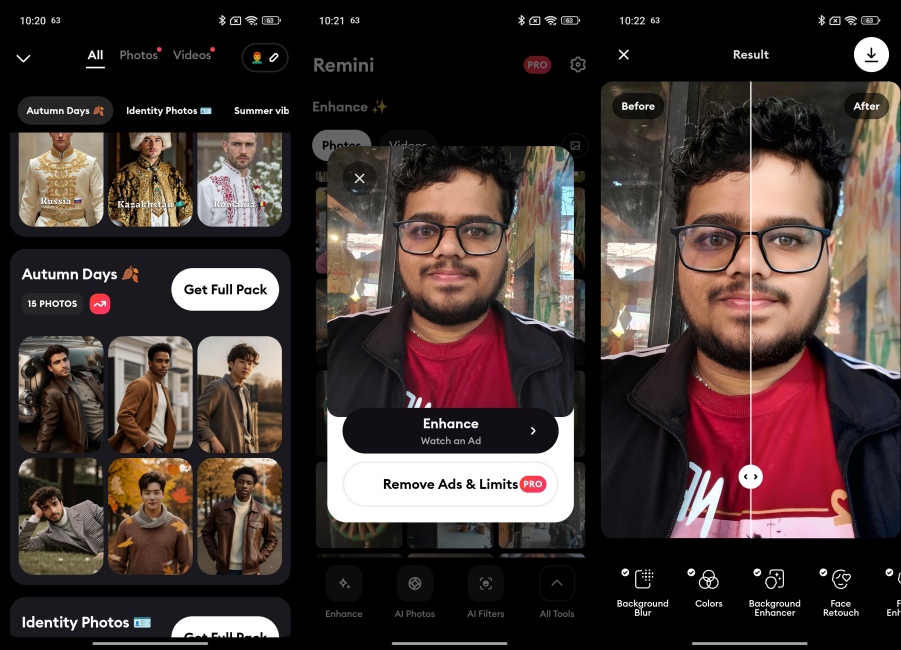 Remini Photo Editing App for Android screenshots 