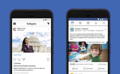 Facebook Political Ads website