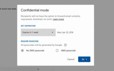 gmail confidential mode
