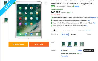 ipad pro deal flipkart