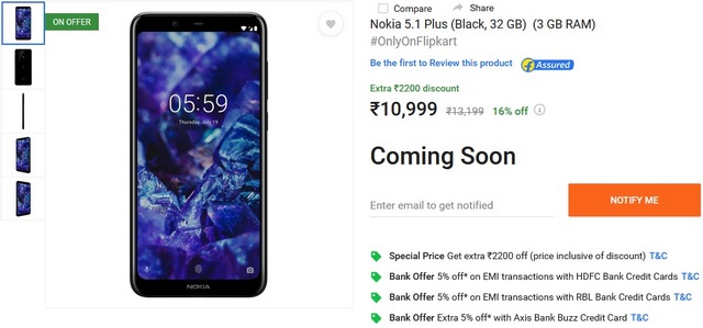 Nokia 5.1 Plus Will Go on Sale for Rs 10,999 From October 1 on Flipkart