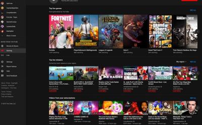 YouTube Gaming website