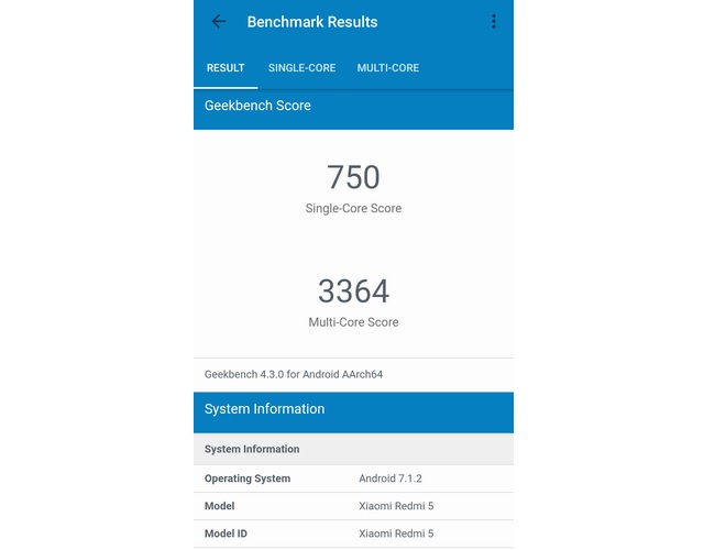 Geekbench (Redmi 5)