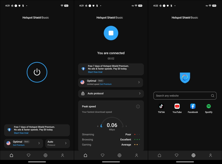 BetterShield VPN screenshots on Android