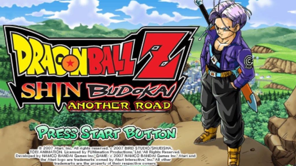 DBZ Shin Budokai 2 Another Road start screen