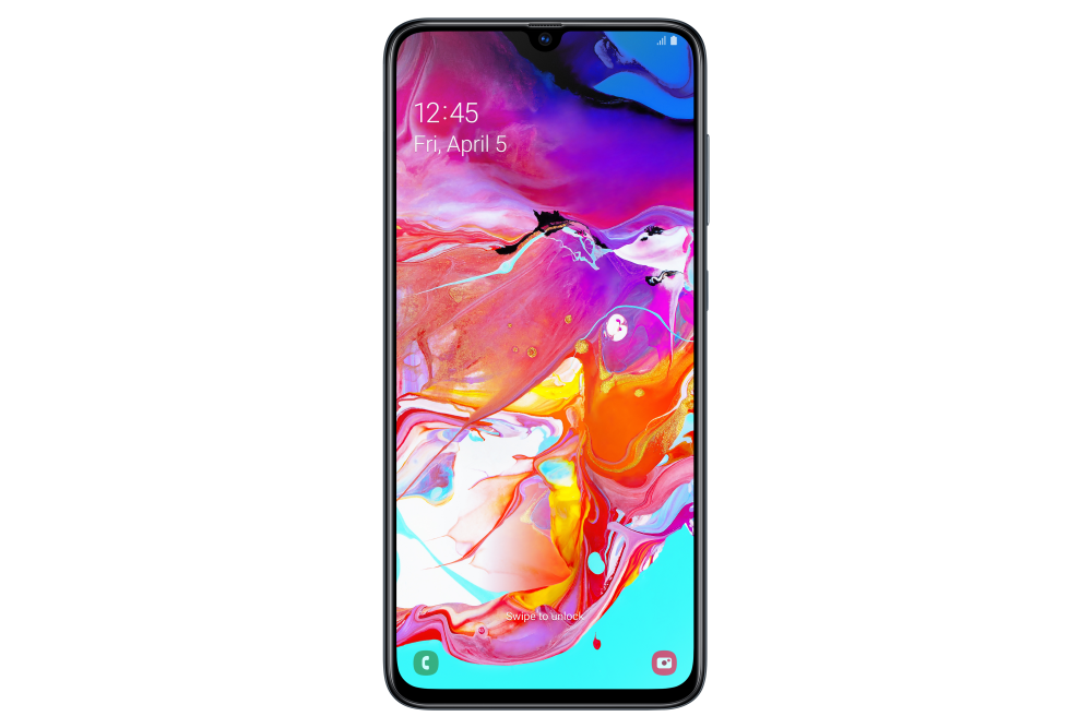 Galaxy A70_Black_Front