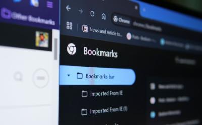 A closeup shot of Chrome's Bookmarks Manager