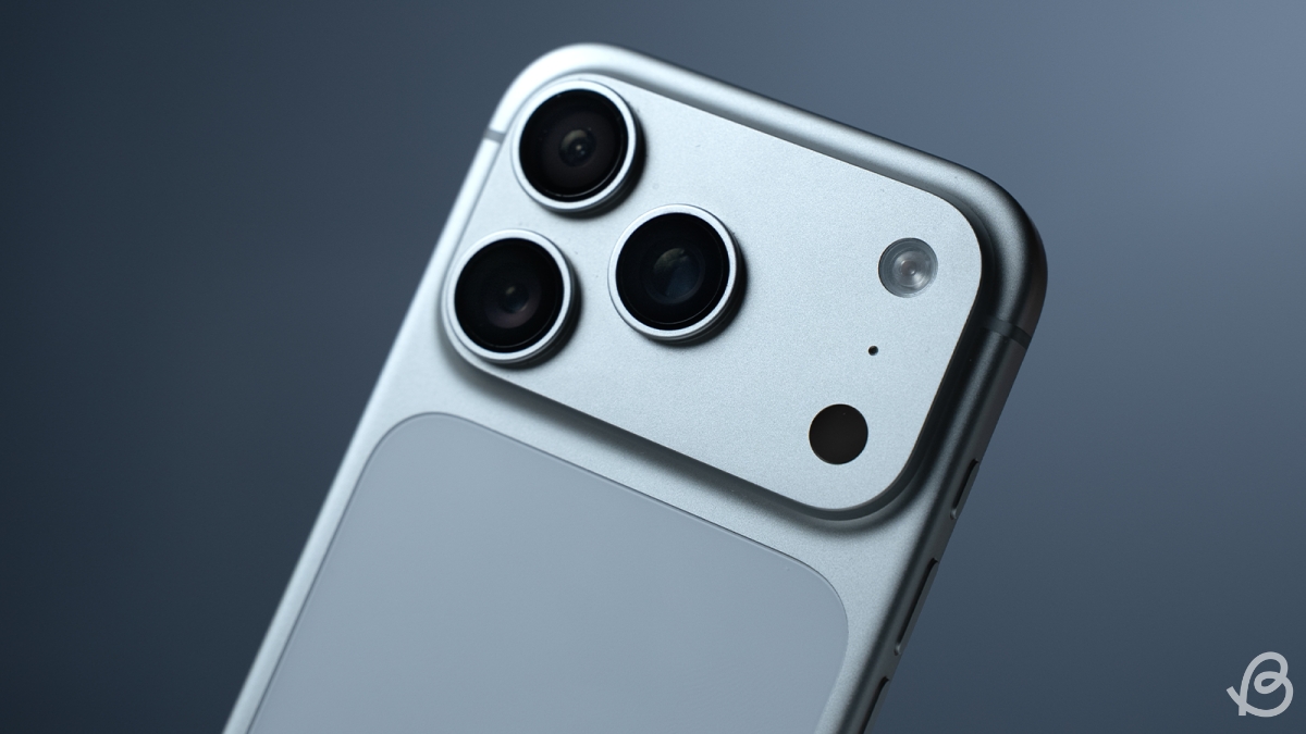 shot of the iPhone 17 Pro Max in silver colorway