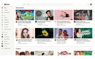 YouTube homepage redesign website