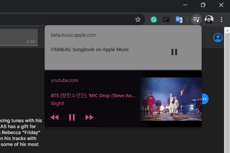 Chrome 79 gets media playback controls