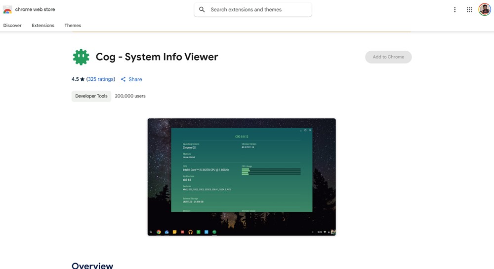 Cog extension chromeOS