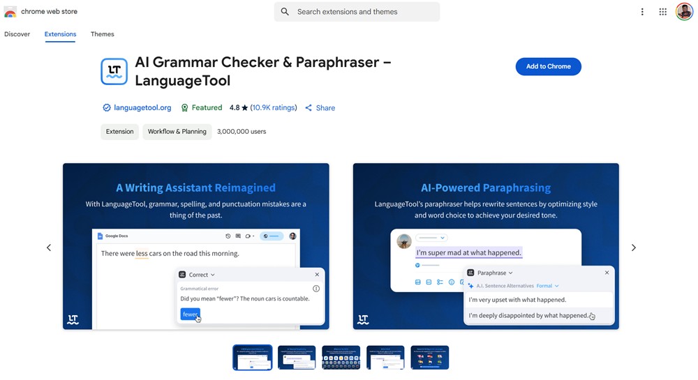 Languagetool Chrome extension
