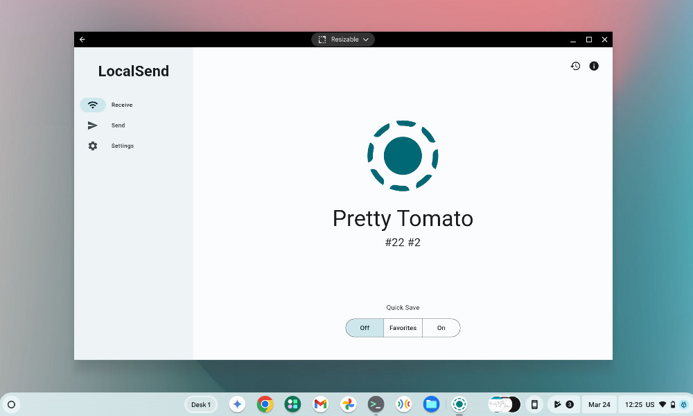 LocalSend Android app on ChromeOS