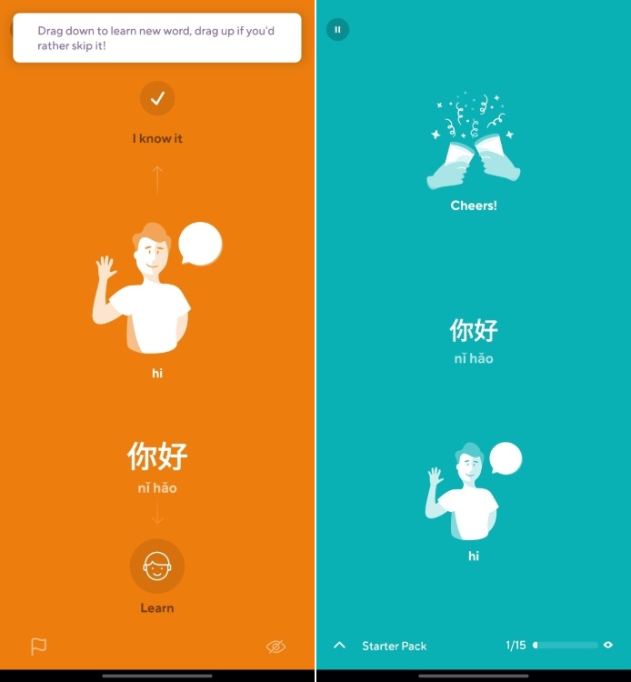 drops language learning app on android