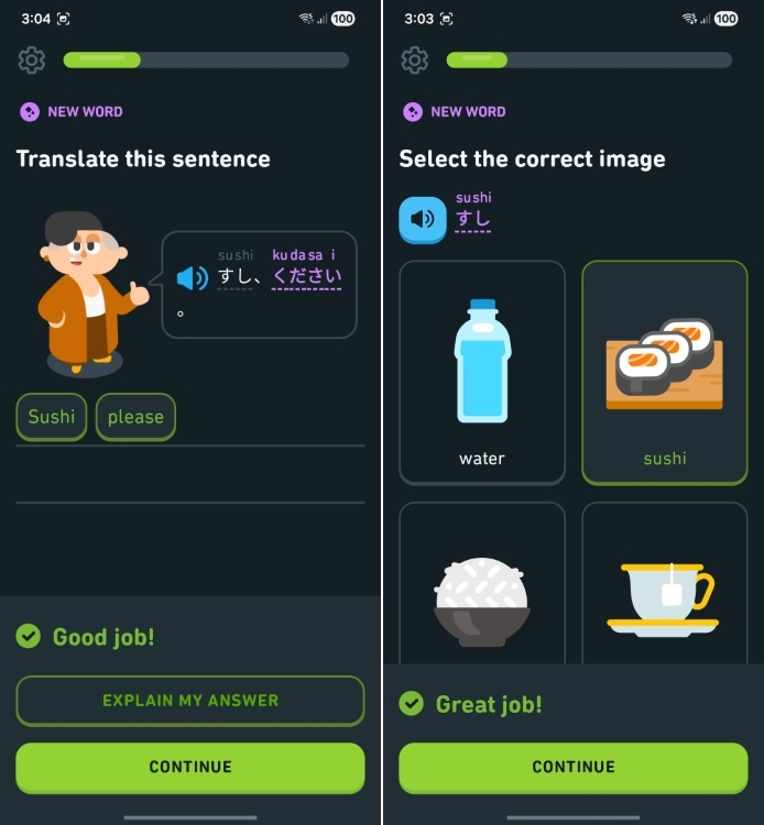 duolingo learning app on android